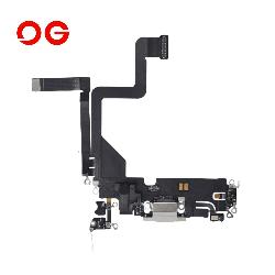 OG Charging Port Flex Cable For iPhone 14 Pro Max (OEM Pulled) (Silver)